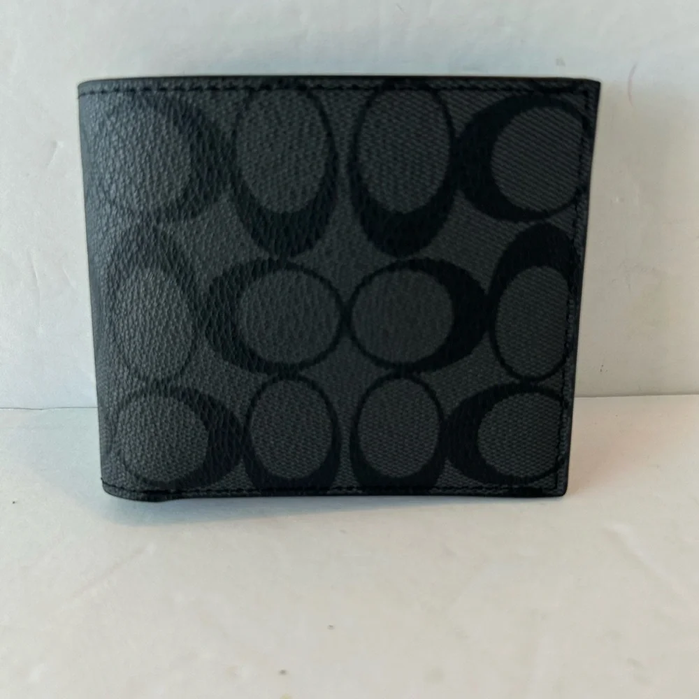 NIB 3PC Printed Canvas Wallet Set, “O” Design (not Coach), Dust bag included